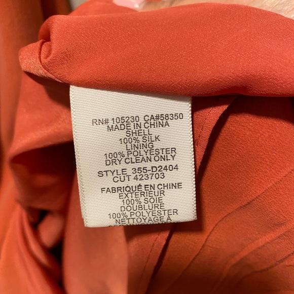 Joie Silk Racer Back Dress - Medium Orange - Picture 4 of 4